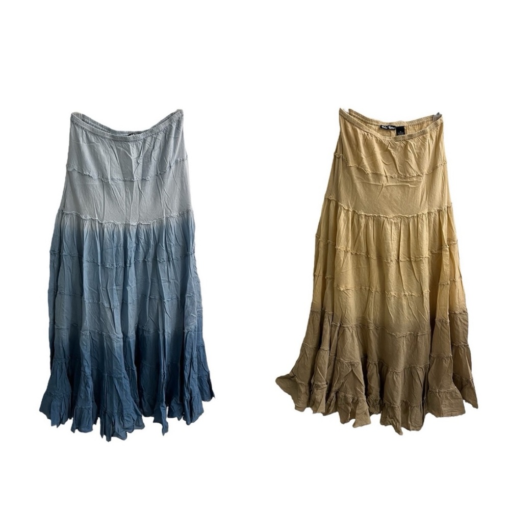 Boho Cotton Tiered
Crinkled Broomstick Long Skirt Ombre (price for 2)